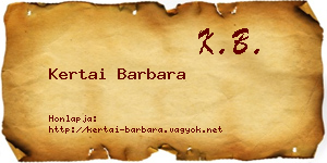 Kertai Barbara névjegykártya